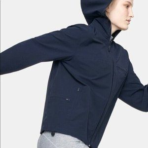 Outdoor Voices Jacket Navy Blue Zip Up Hooded Zipped Pockets Soft Shell Size XS